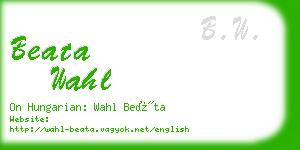 beata wahl business card